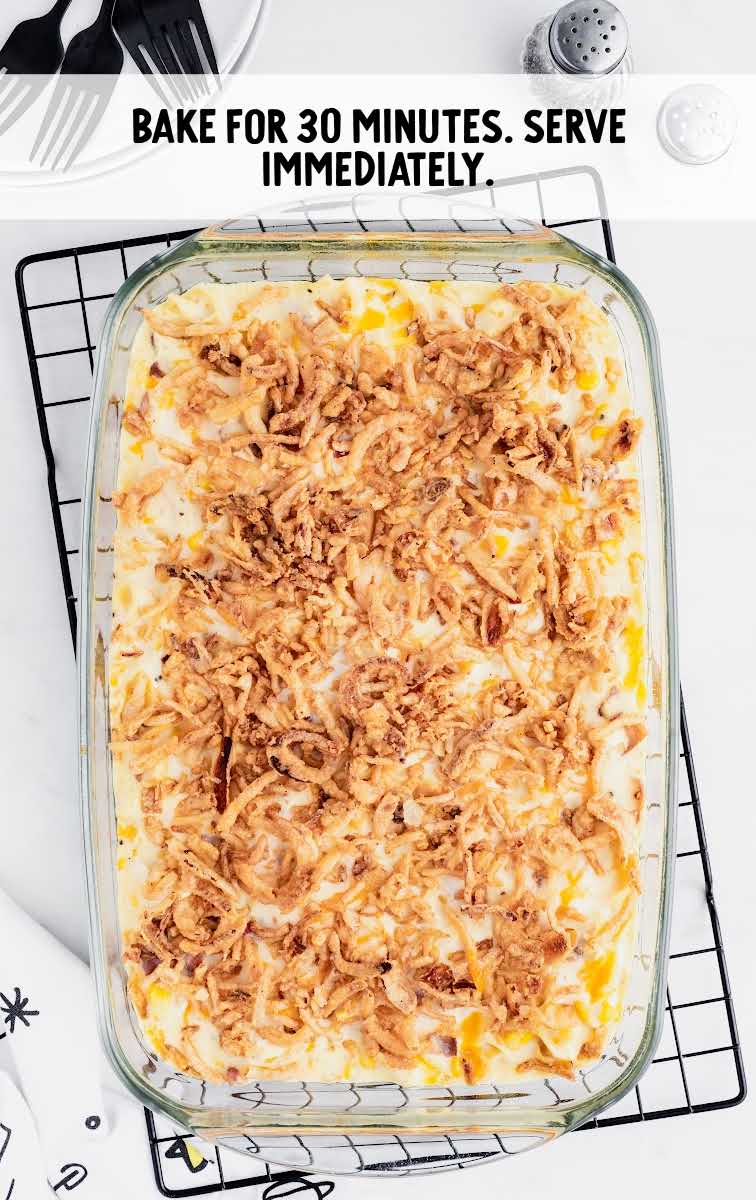 Ultimate Chicken Casserole baked in a baking pan