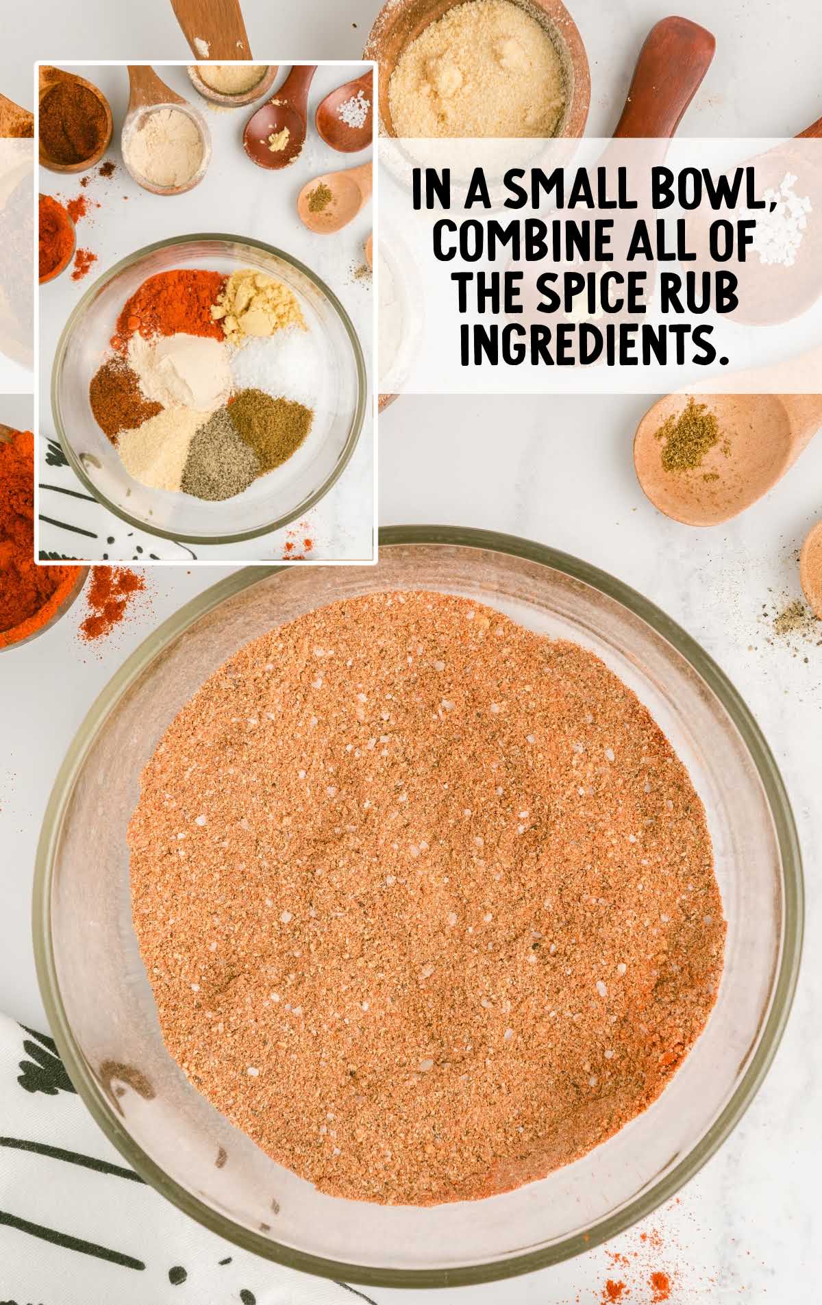 slow cooker country style pork ribs process shot of spice rub ingredients combined in a bowl