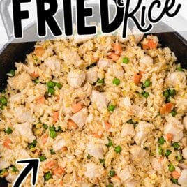 overhead shot of Chicken Fried Rice in a pan