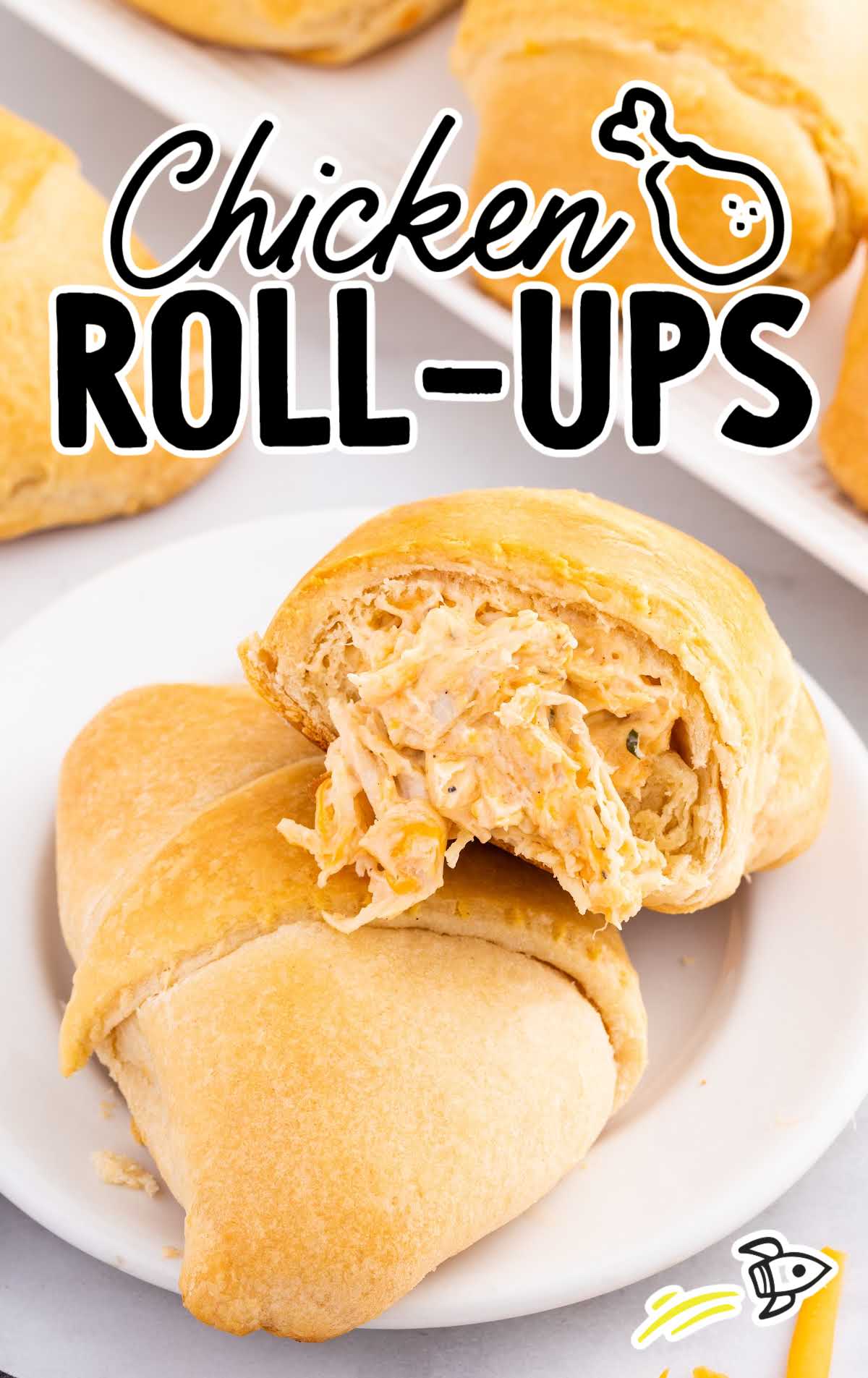 close up shot of a plate of Chicken Roll-Ups