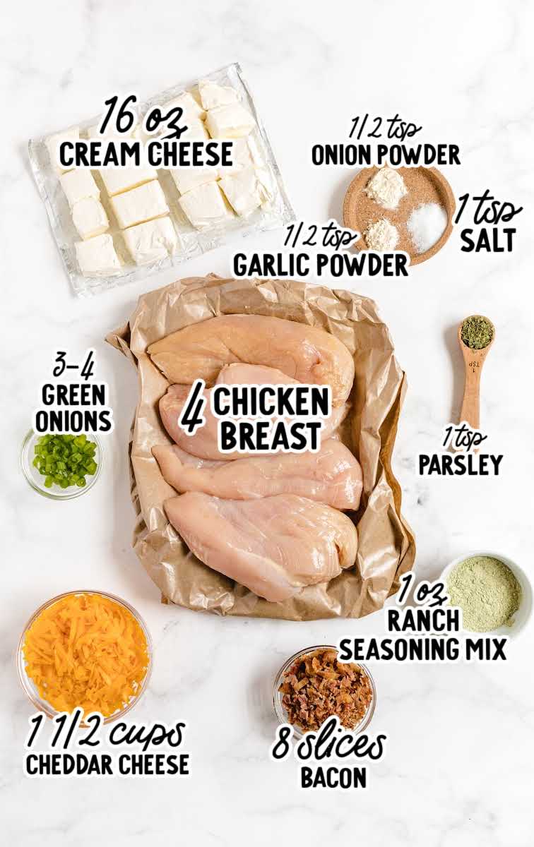 Crockpot Crack Chicken raw ingredients that are labeled