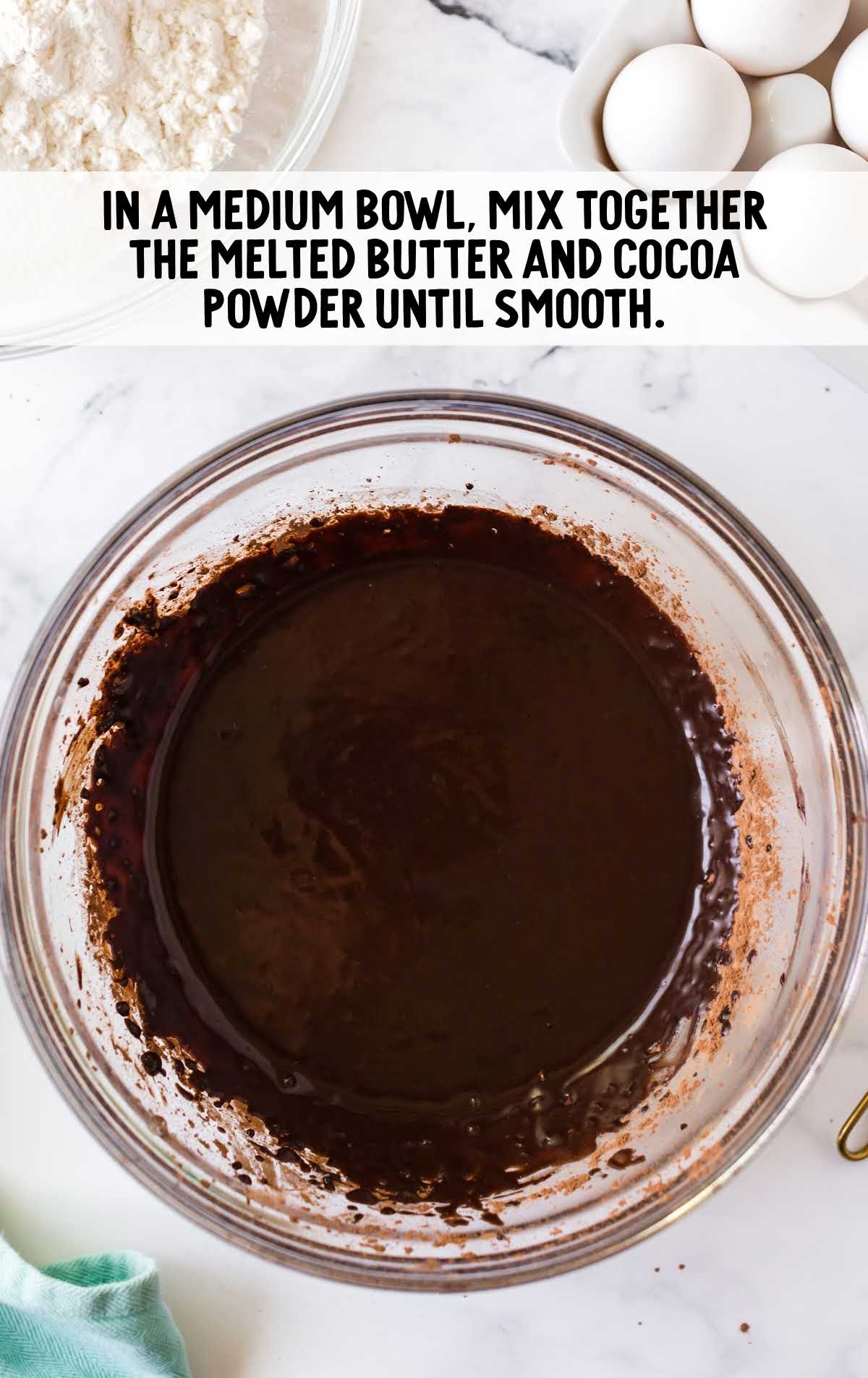 melted butter and cocoa powder mixed together 