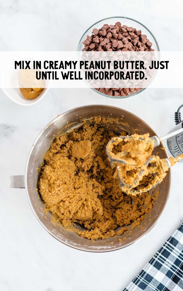 No-Bake Peanut Butter Bars process shot of ingredients combined in a bowl