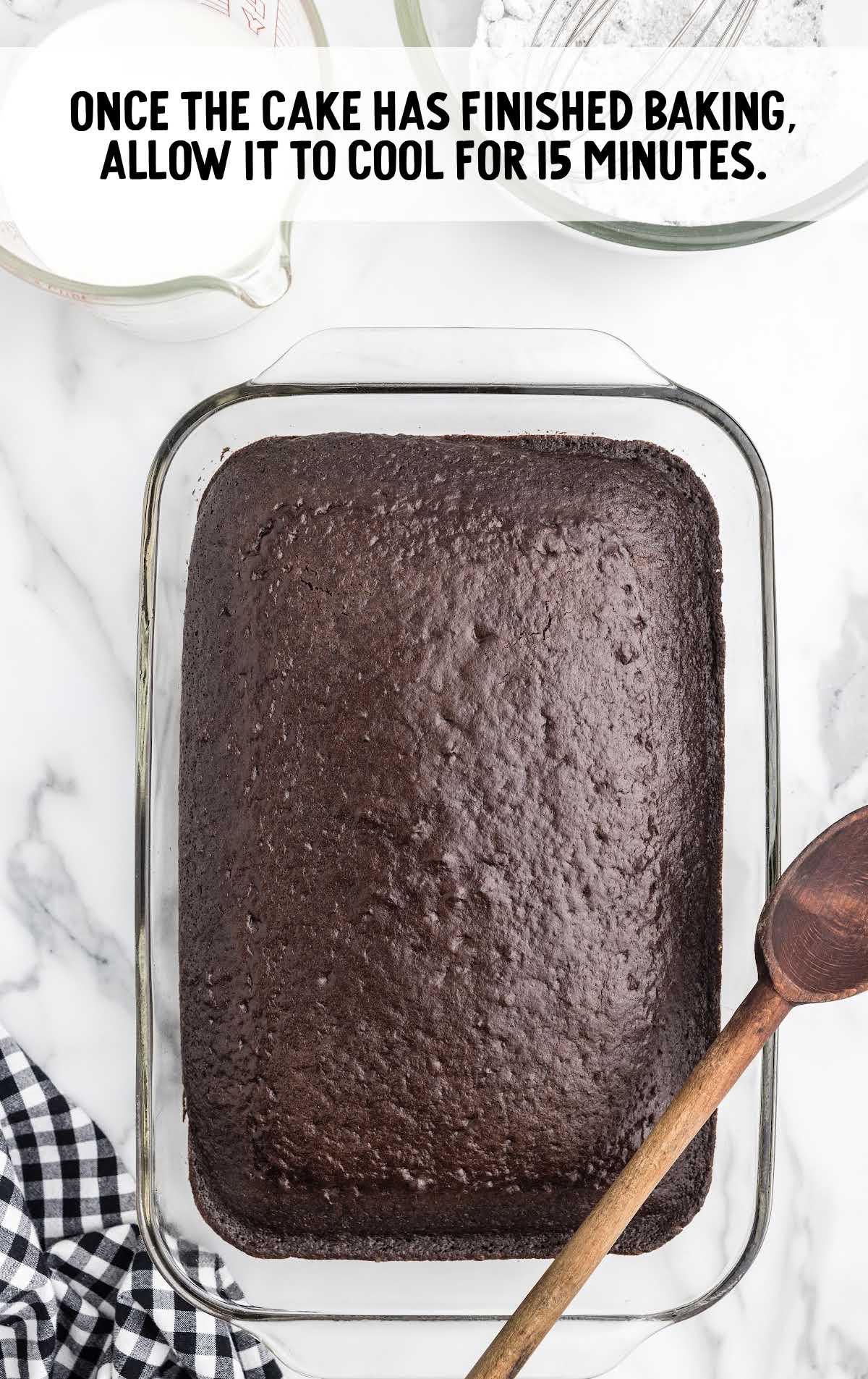 cake baked in a baking dish
