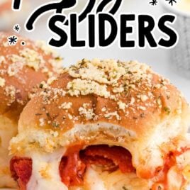 close up shot of Pizza Sliders on a plate