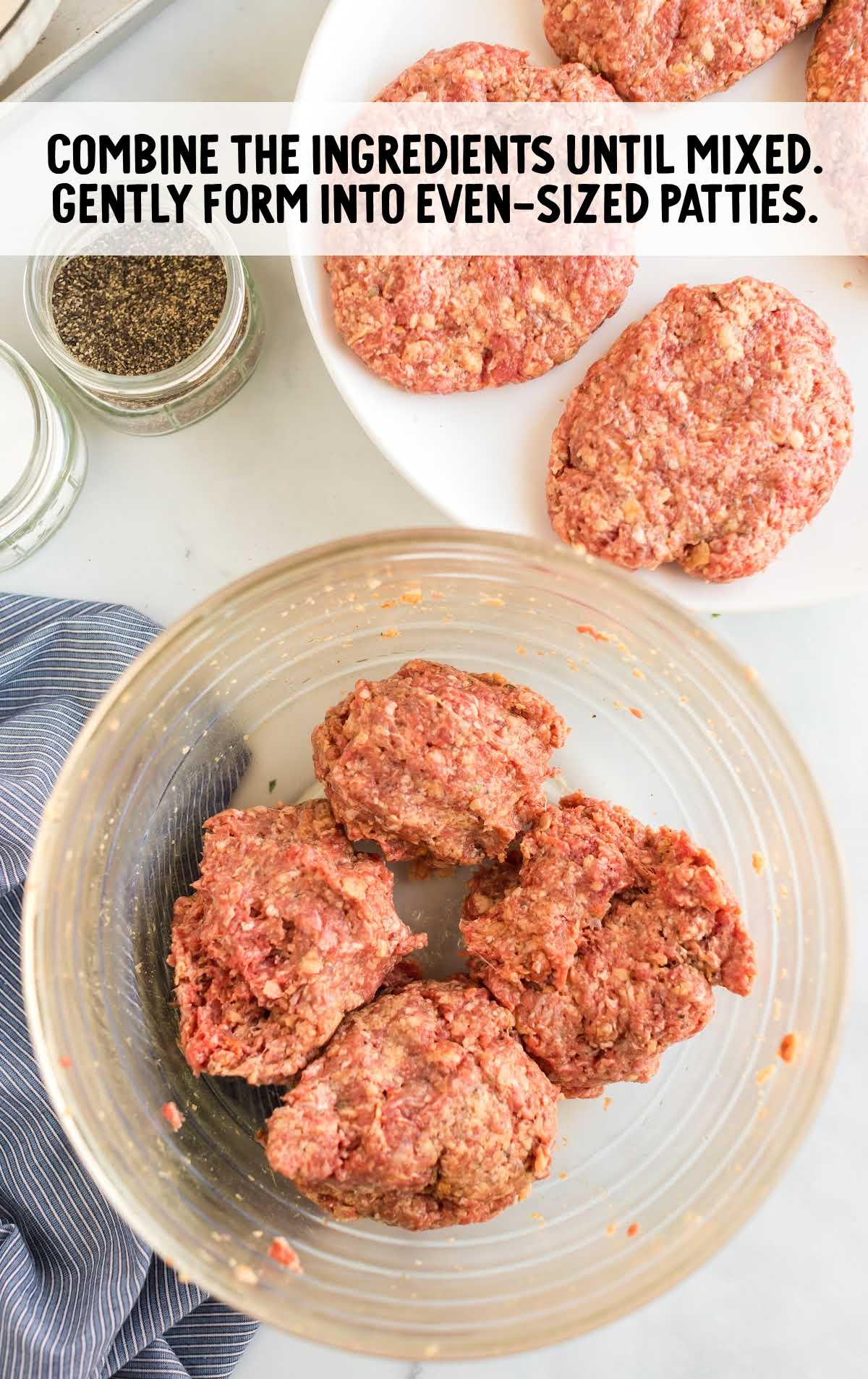 Poor Man's Steak process shot of ground beef shaped into a pattie
