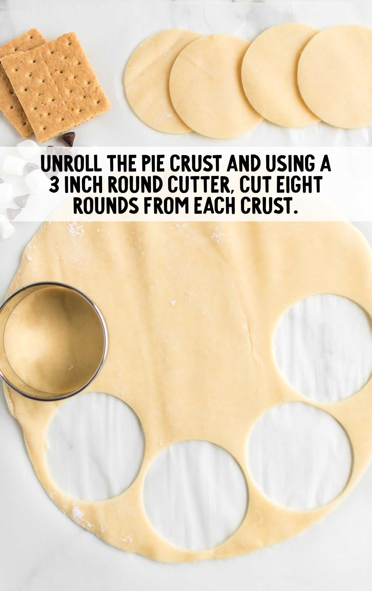pie crust cut out into circles
