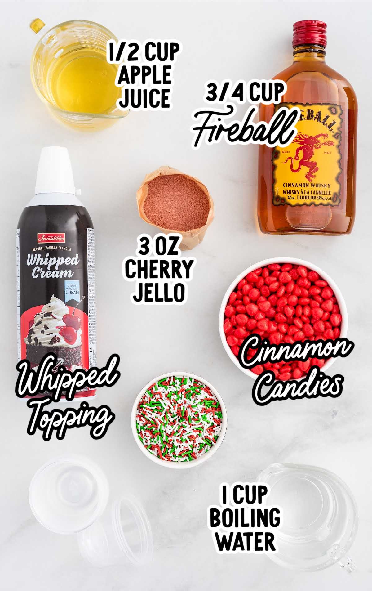 fireball jello shots raw ingredients that are labeled