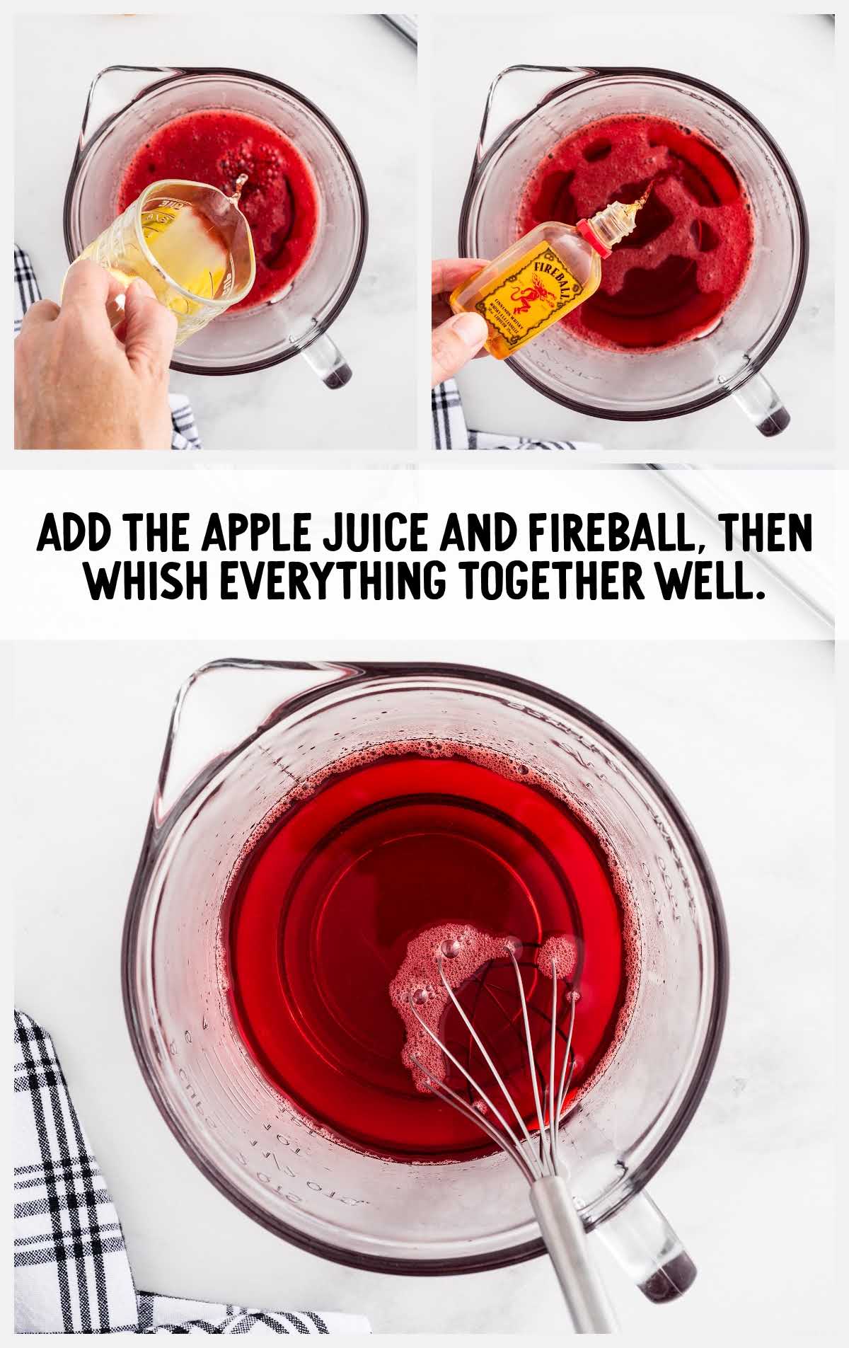 fireball jello shots process shot of apple juice and fireball whisked into the jello mixture