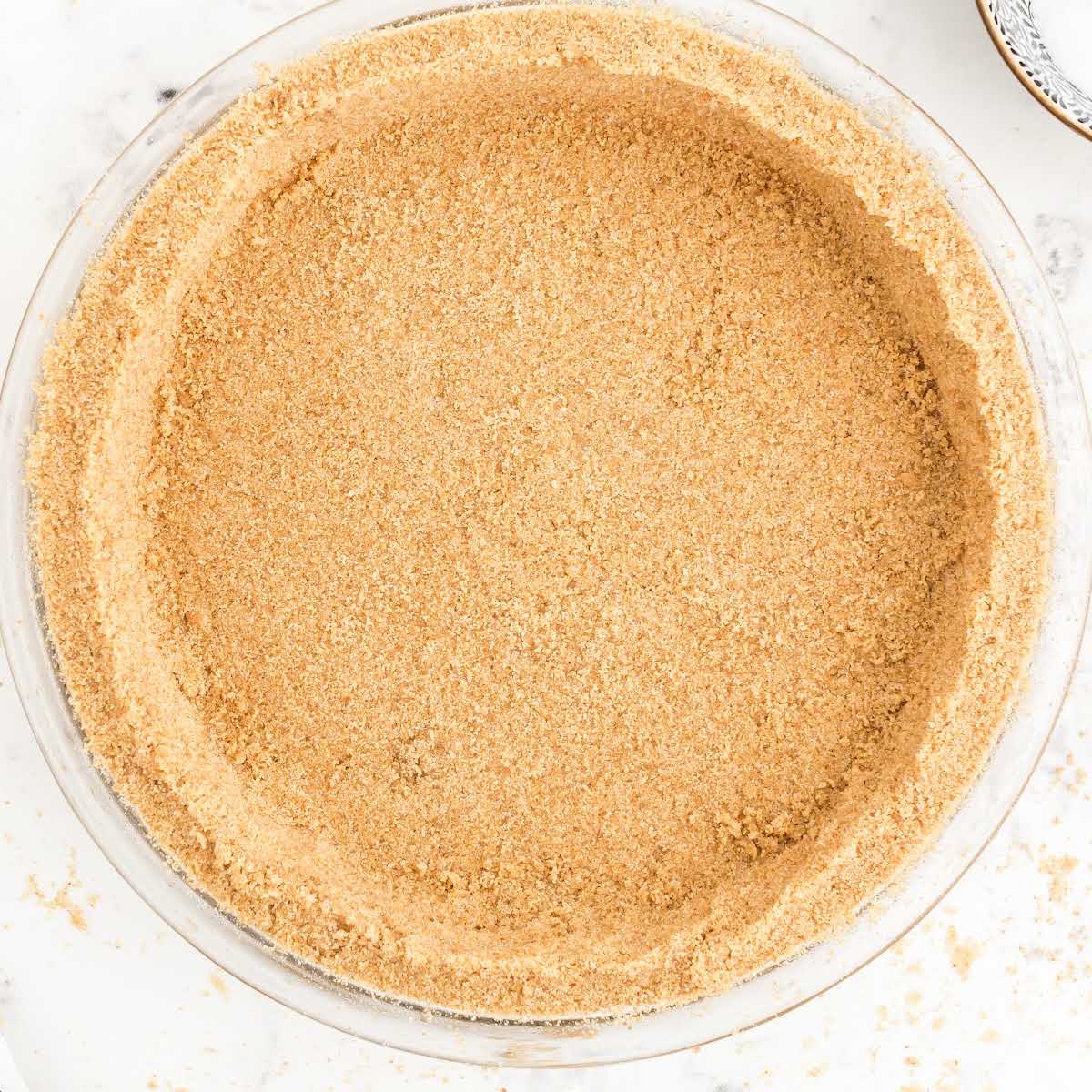 close up overhead shot of a Graham Cracker Crust