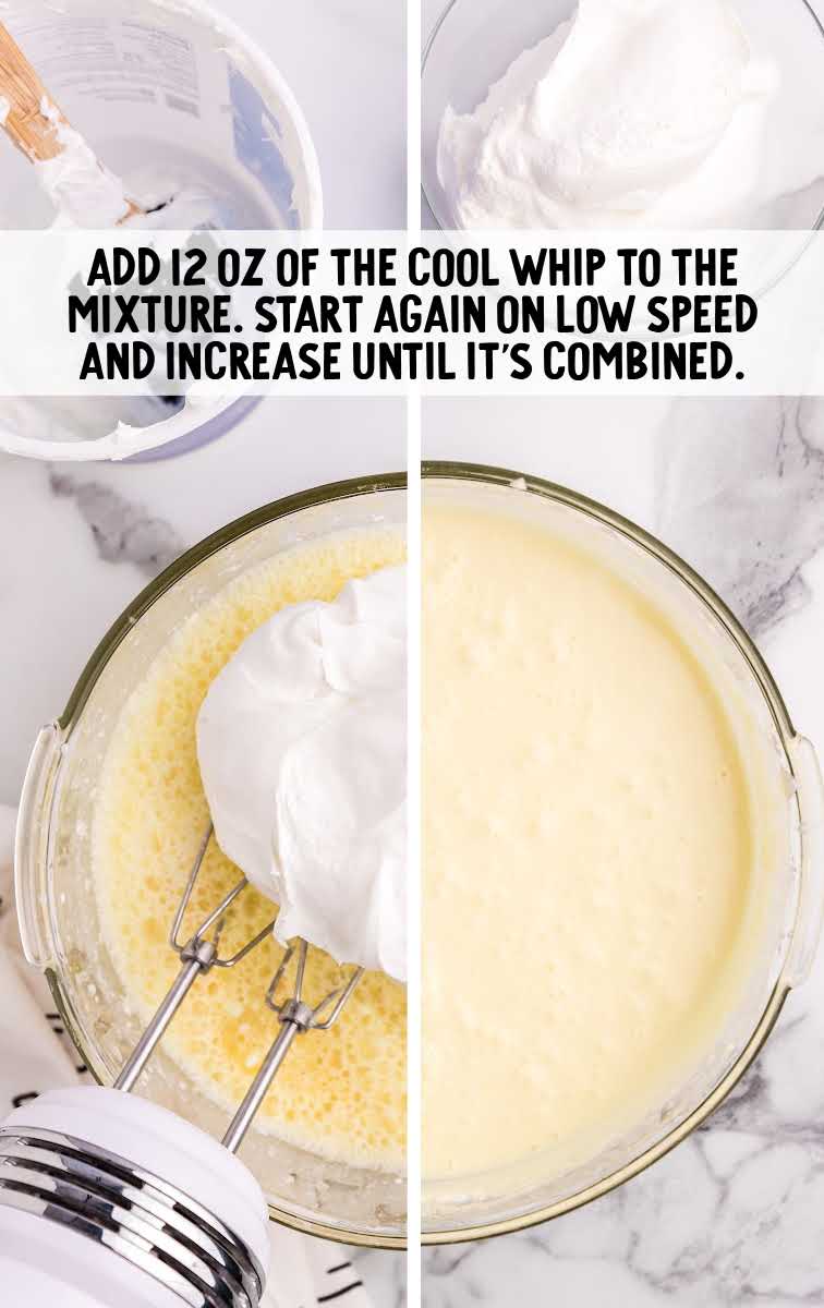 cool whip blended into the jello and cream cheese mixture