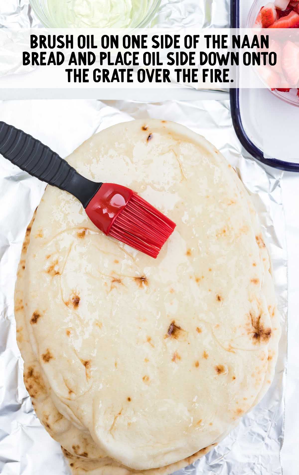 naan bread brushed with oil