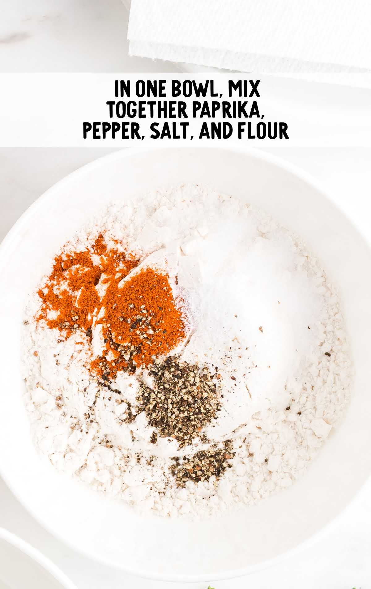 flour and seasonings in the bowl