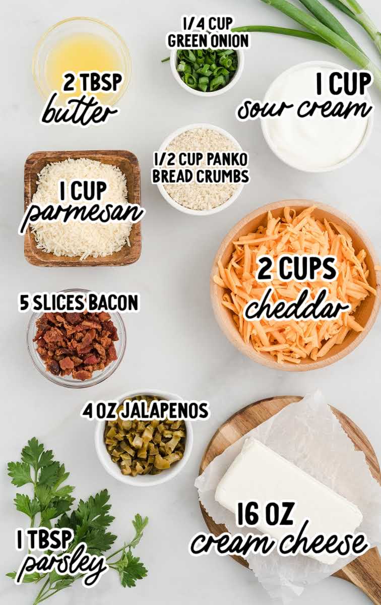 Jalapeno Popper Dip raw ingredients that are labeled