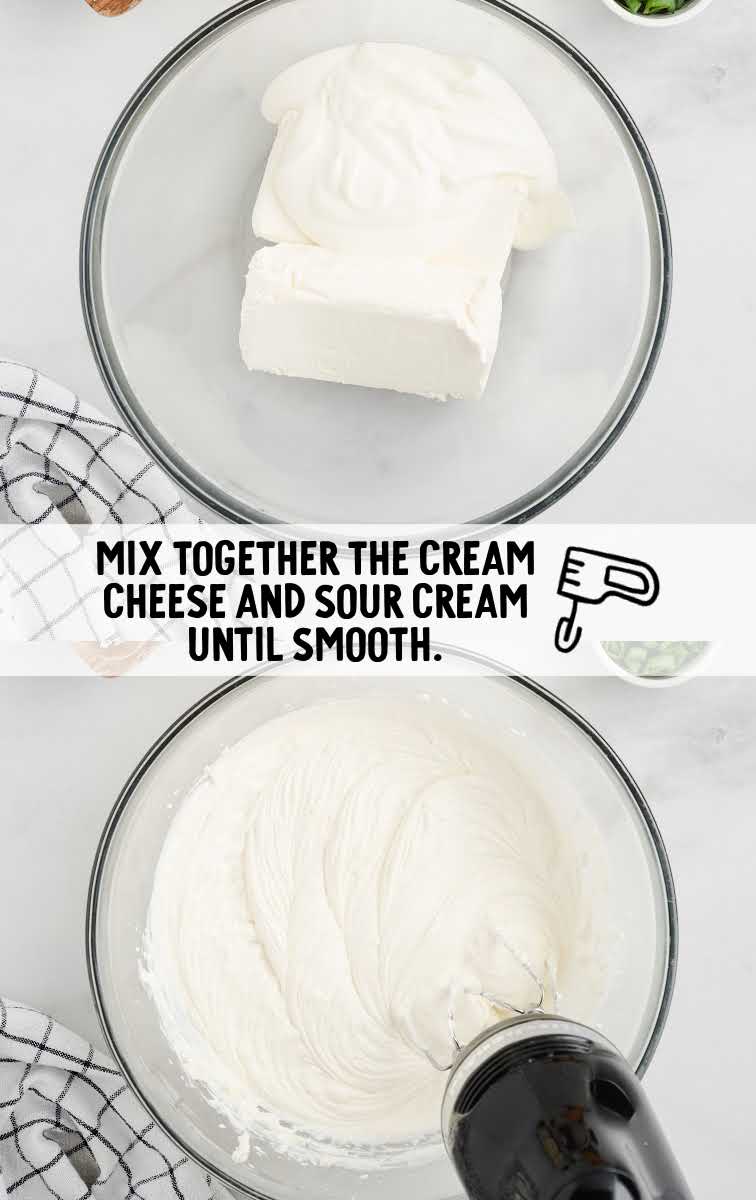 cream cheese and sour cream mixed together