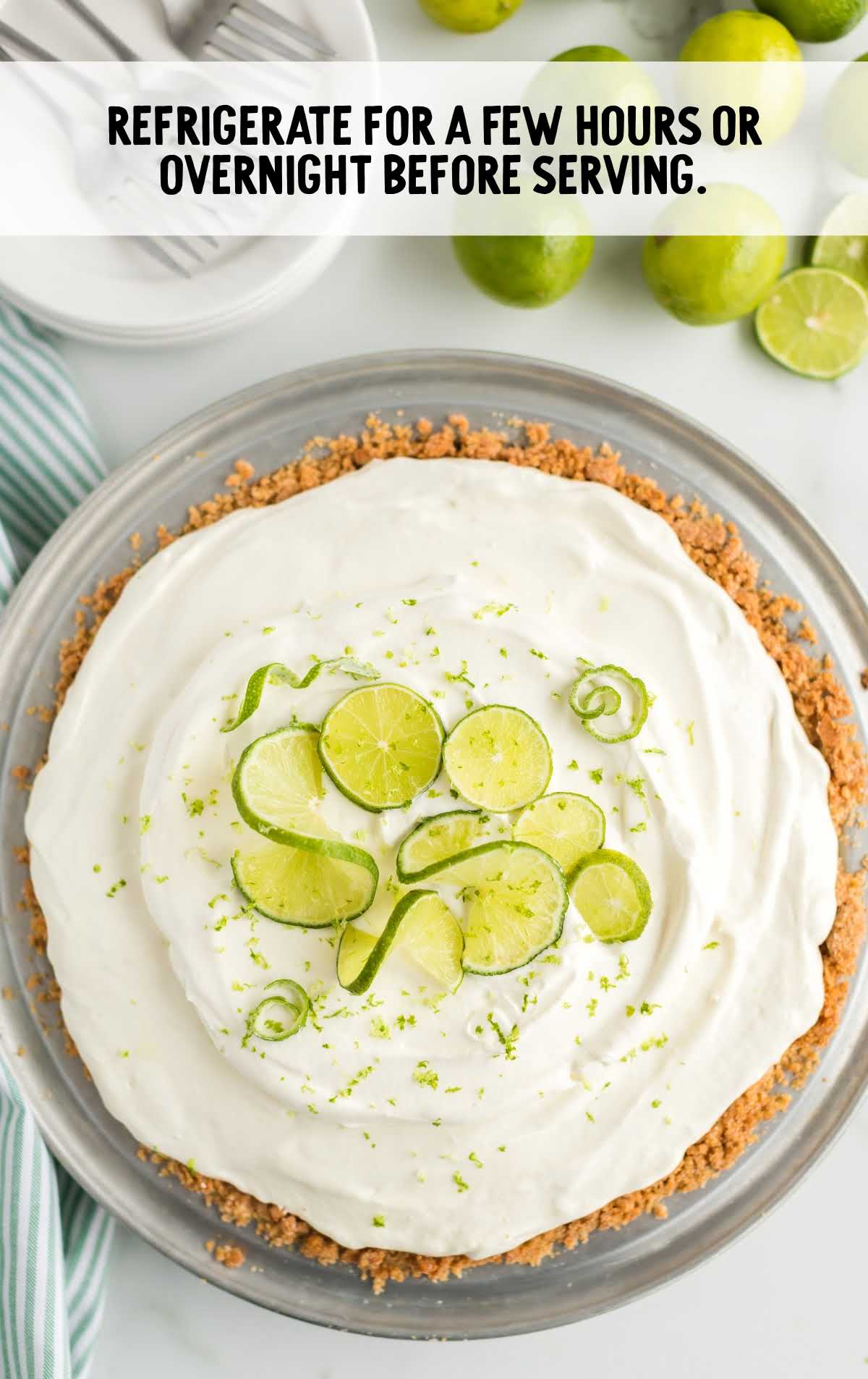 pie garnished with lime