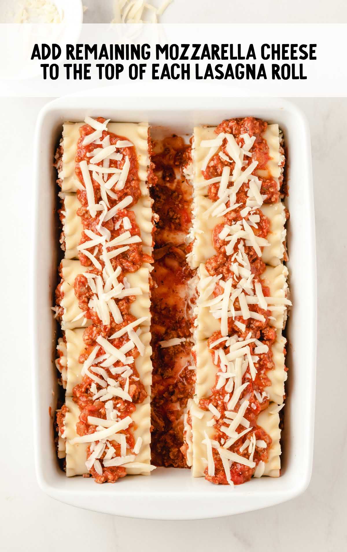 lasagna noodles topped with mozzarella cheese