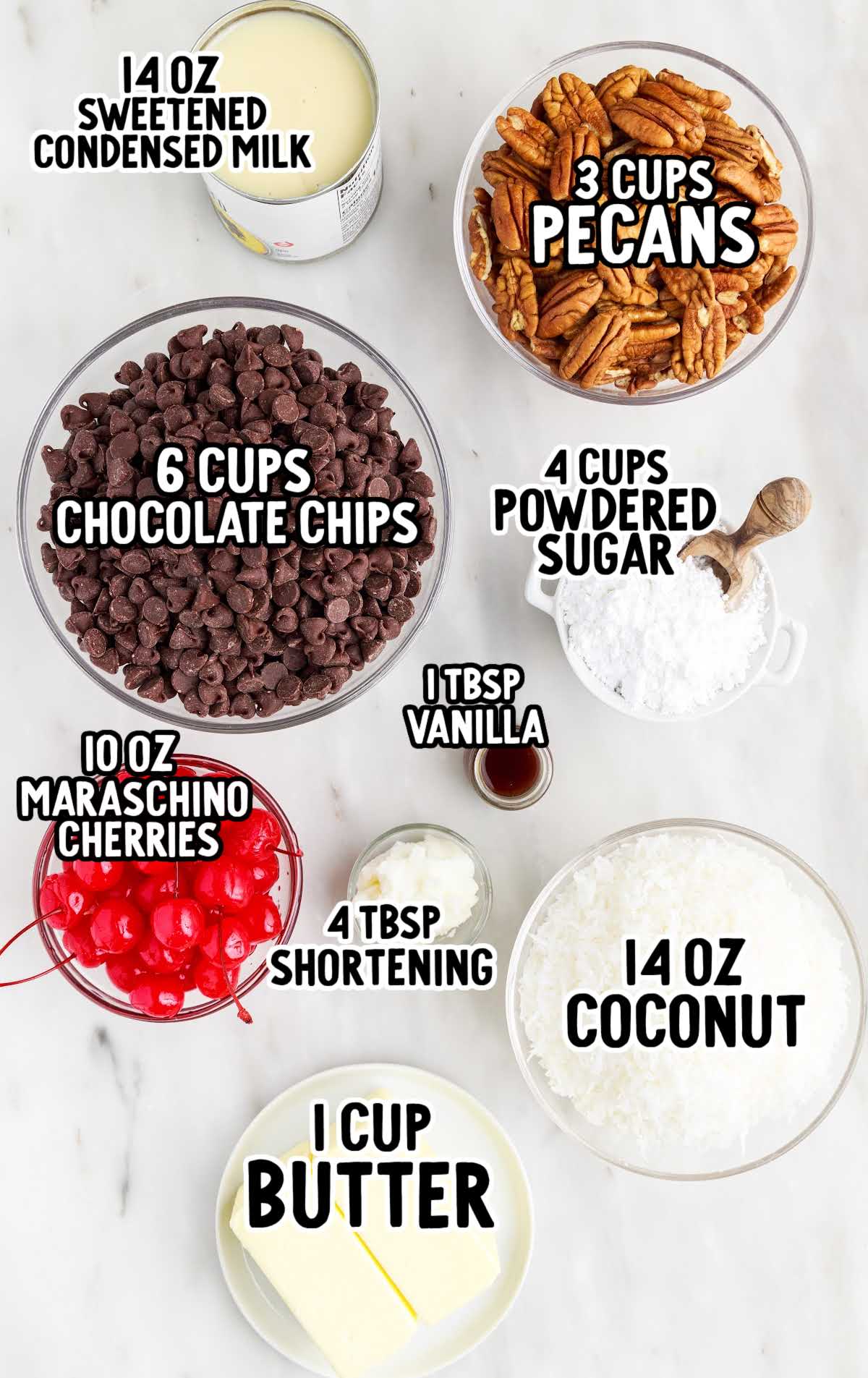 Martha Washington Candy raw ingredients that are labeled
