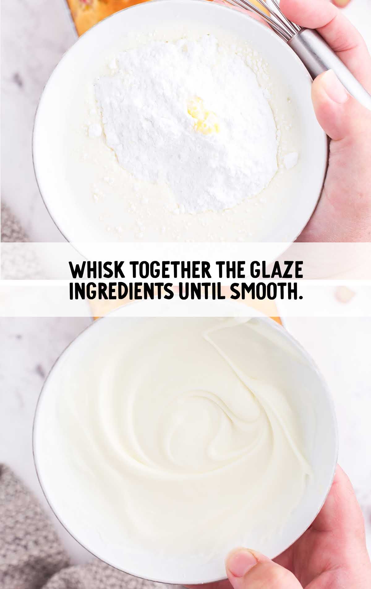 glaze ingredients whisked together in a bowl 