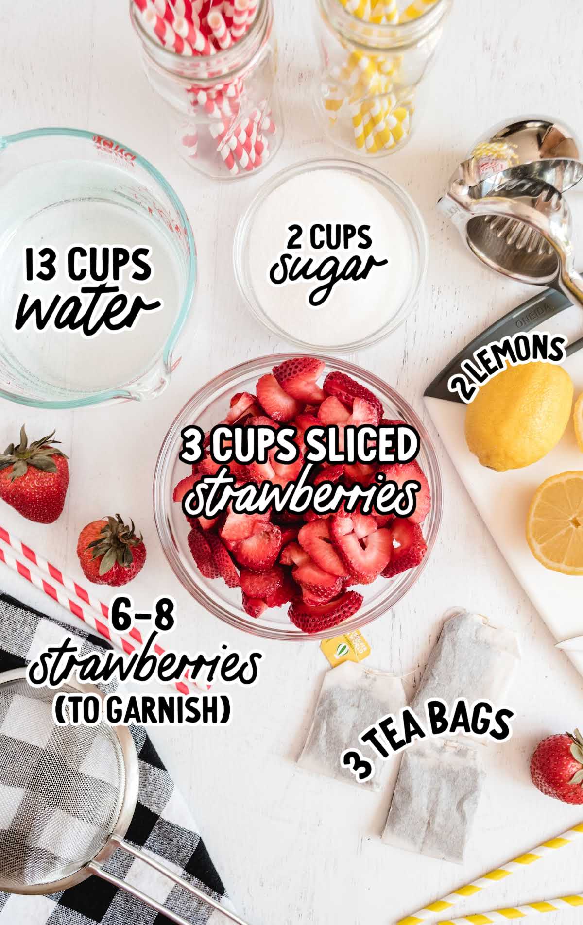 Southern Strawberry Sweet Tea raw ingredients that are labeled