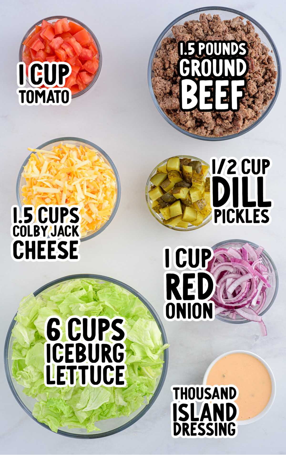 big Mac salad raw ingredients that are labeled