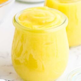 close up shot of a jar of Lemon Curd