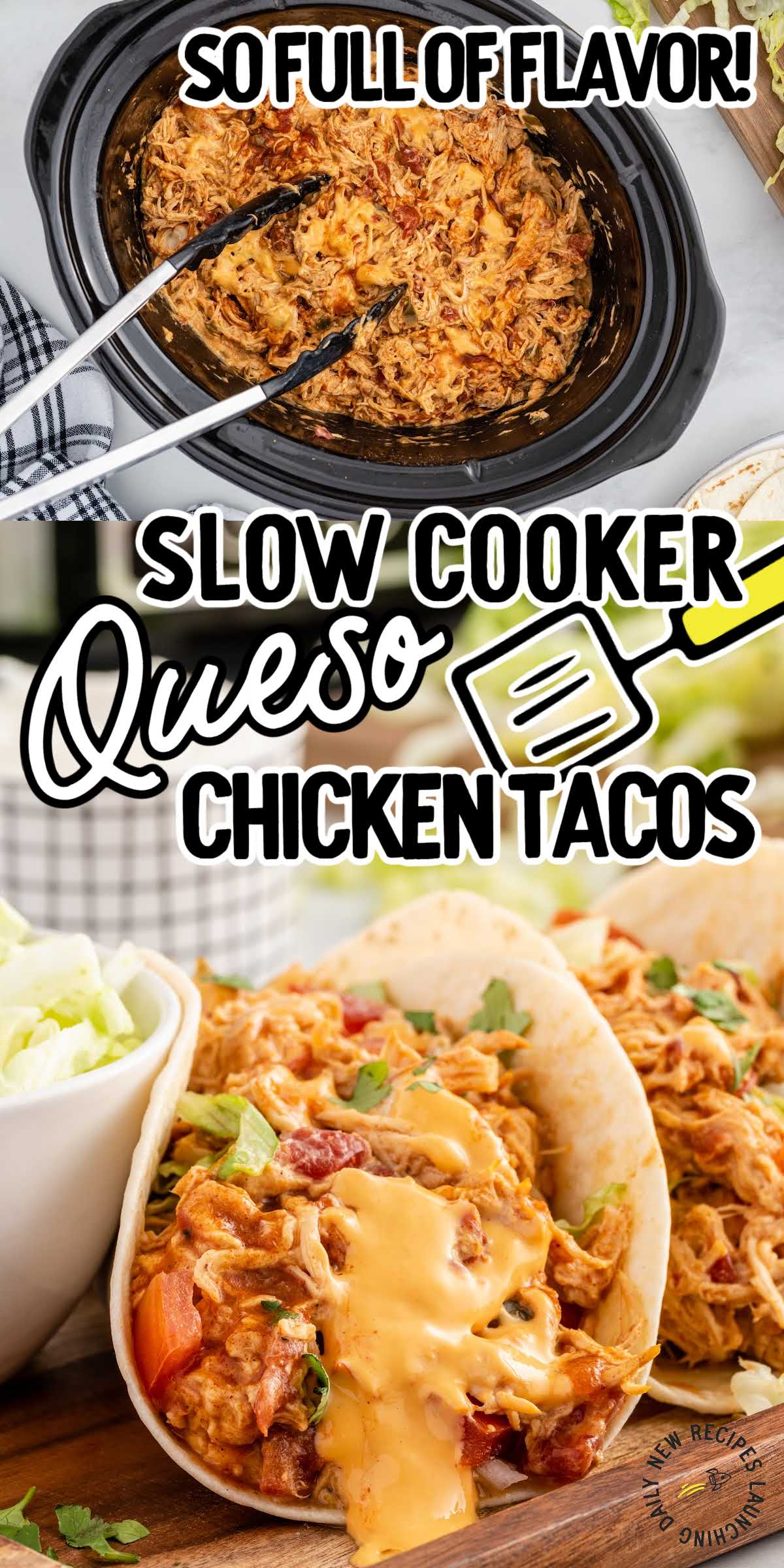 Slow Cooker Queso Chicken Tacos - Spaceships and Laser Beams