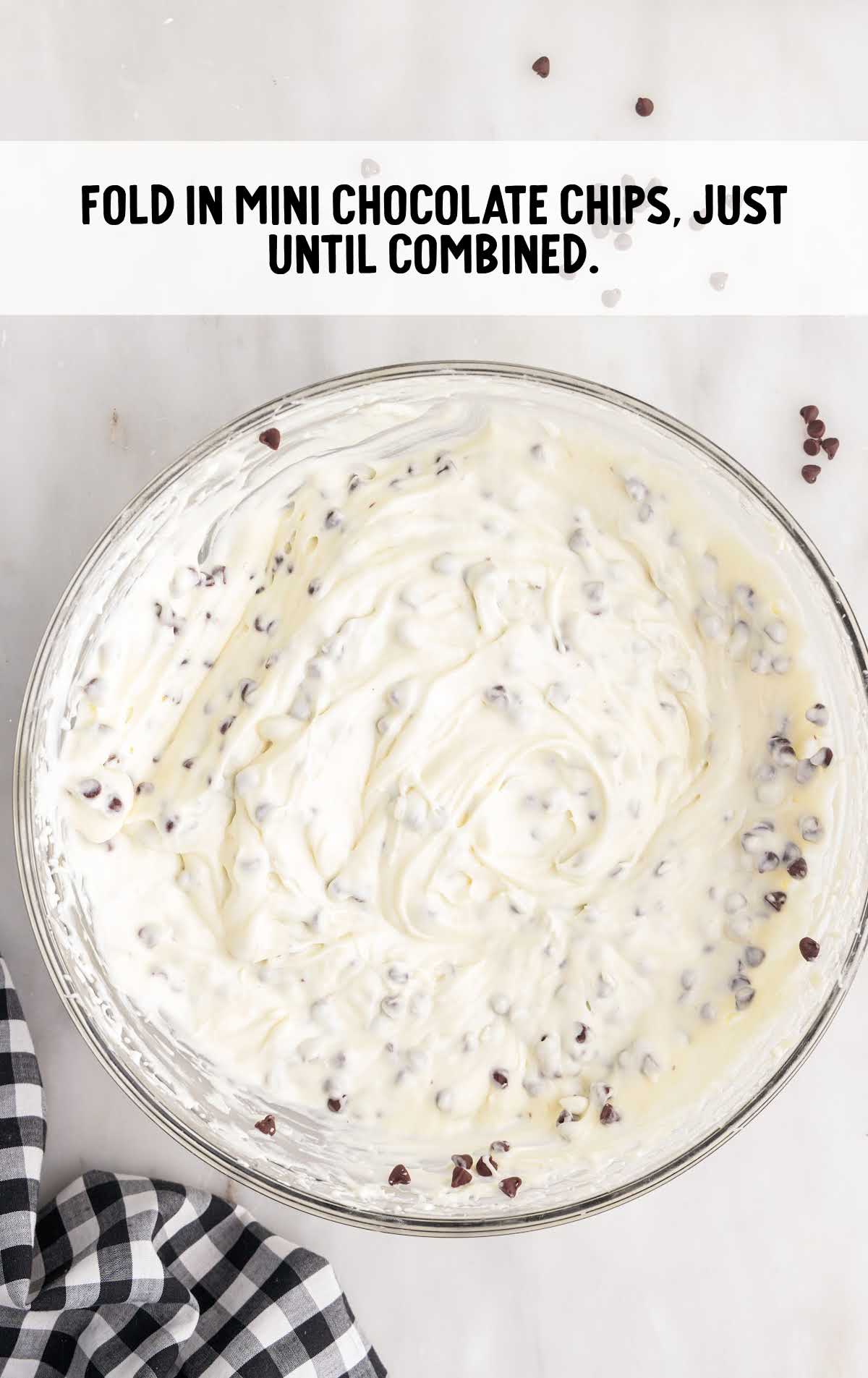 chocolate chips folded into the cream cheese mixture