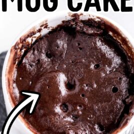 close up shot of a chocolate cake in a mug