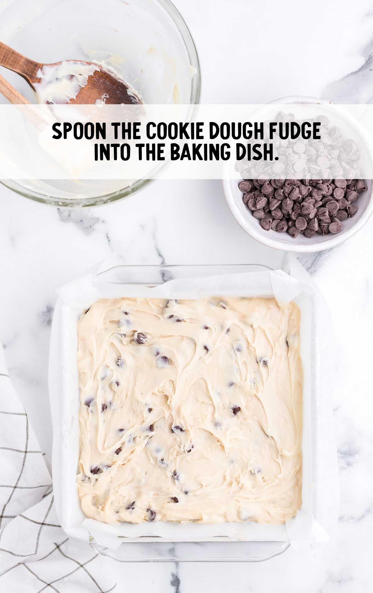 cookie dough placed into a baking sheet