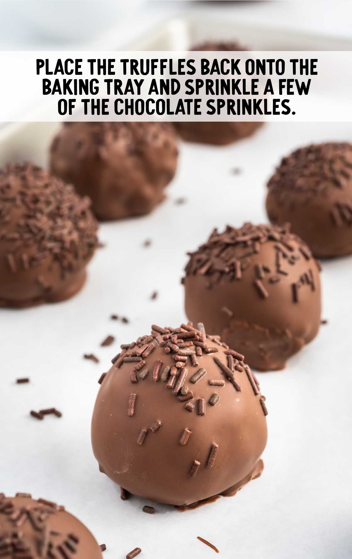 truffles topped with chocolate sprinkles