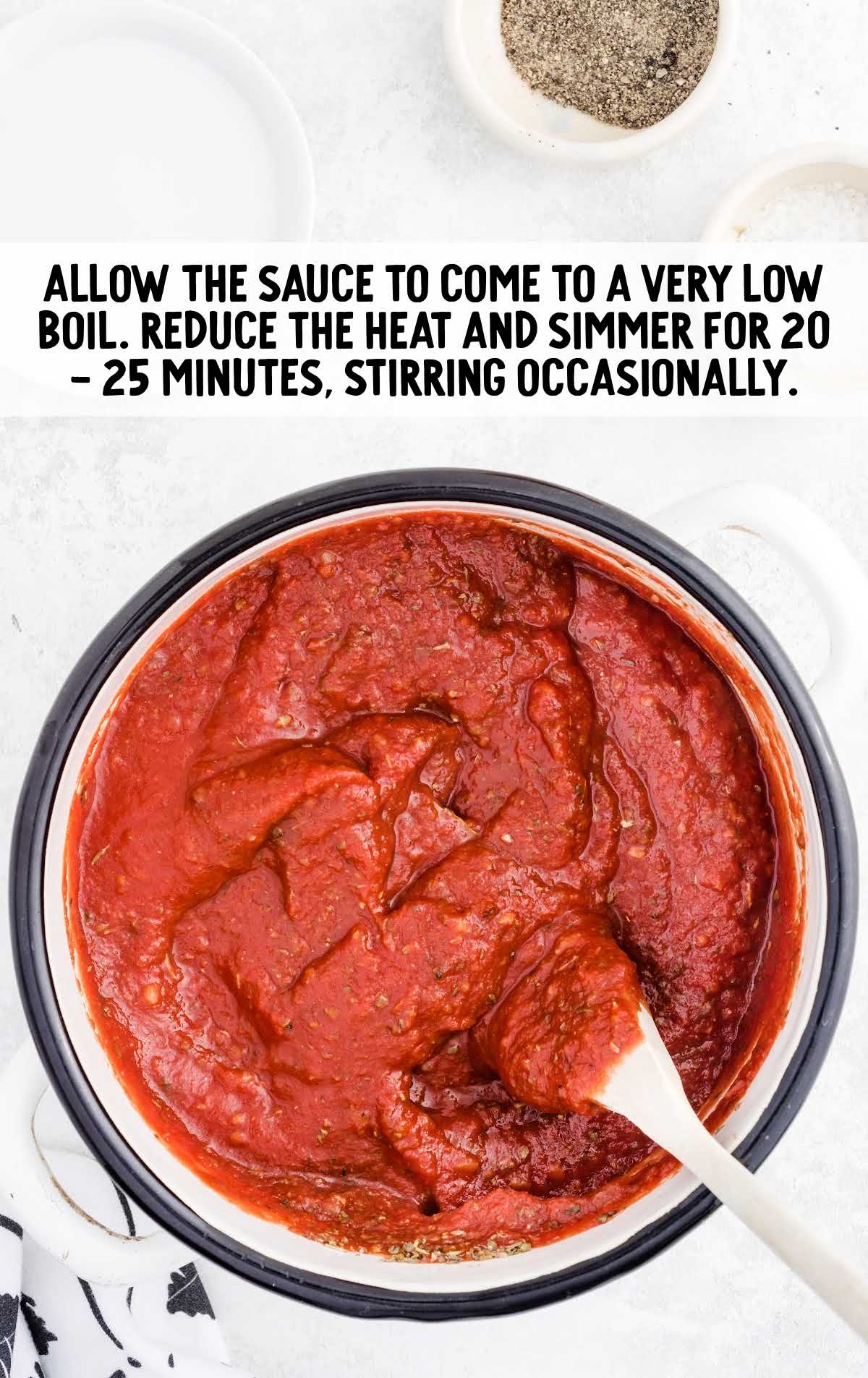 pizza sauce cooked in a saucepan