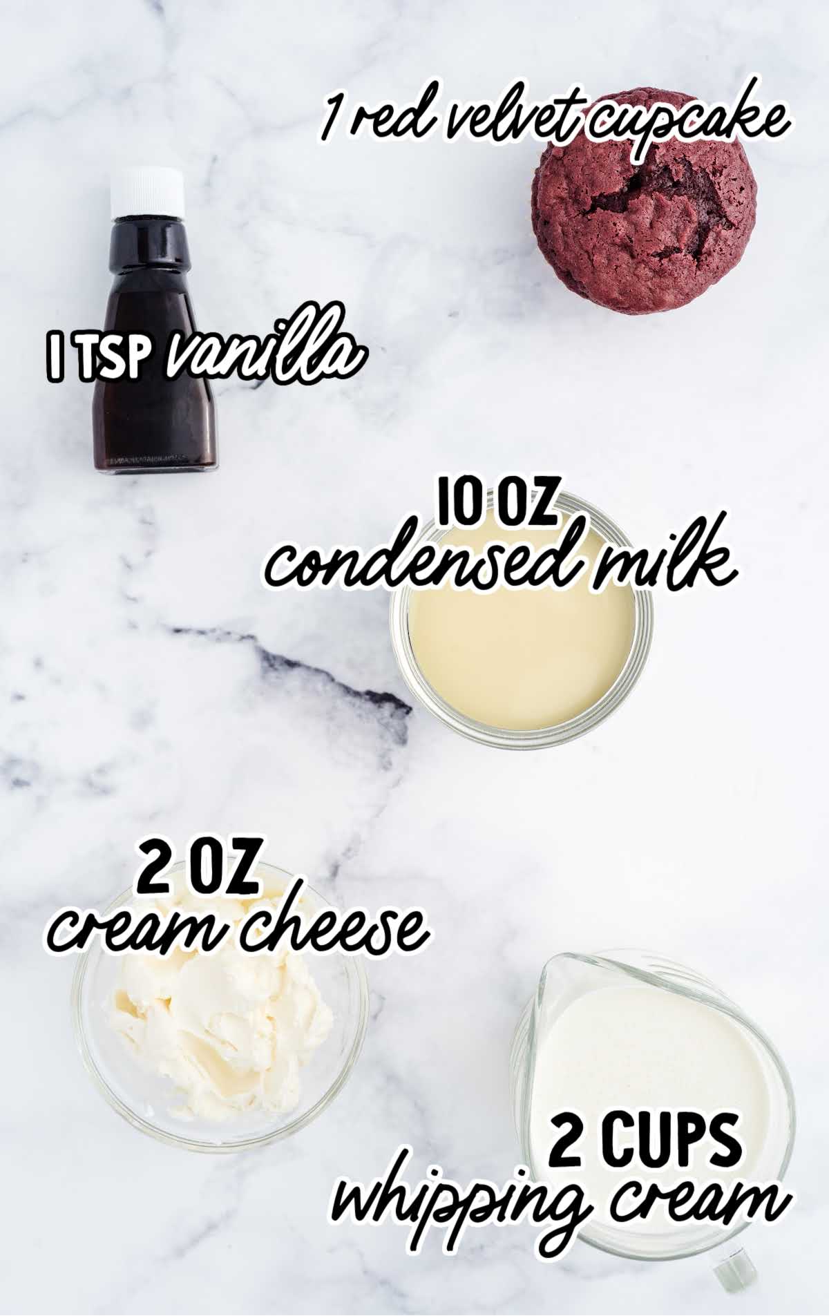 Red Velvet Ice Cream raw ingredients that are labeled