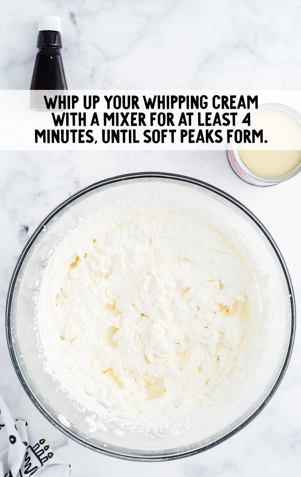 whipped cream blended in a bowl