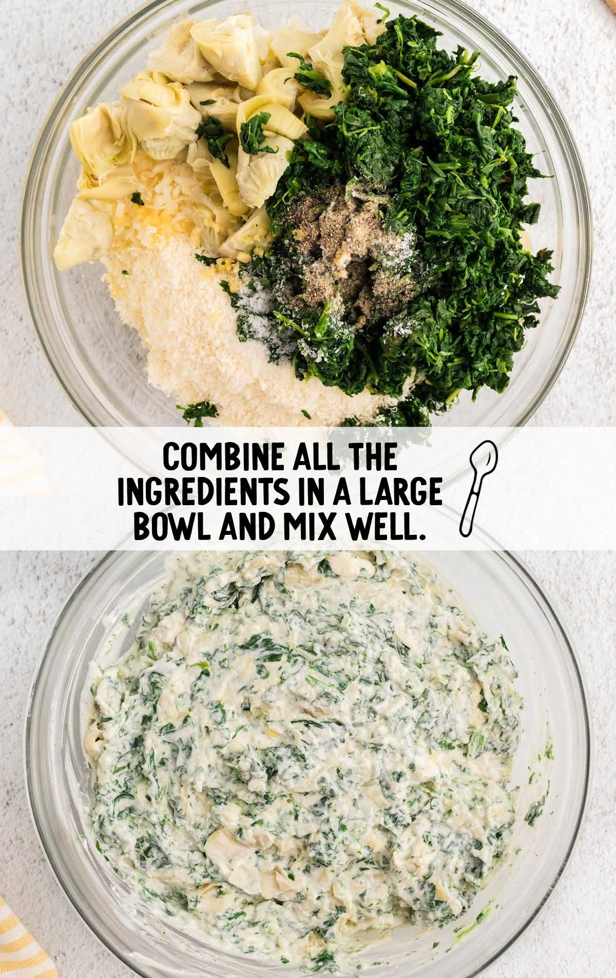 dip ingredients combined in a bowl