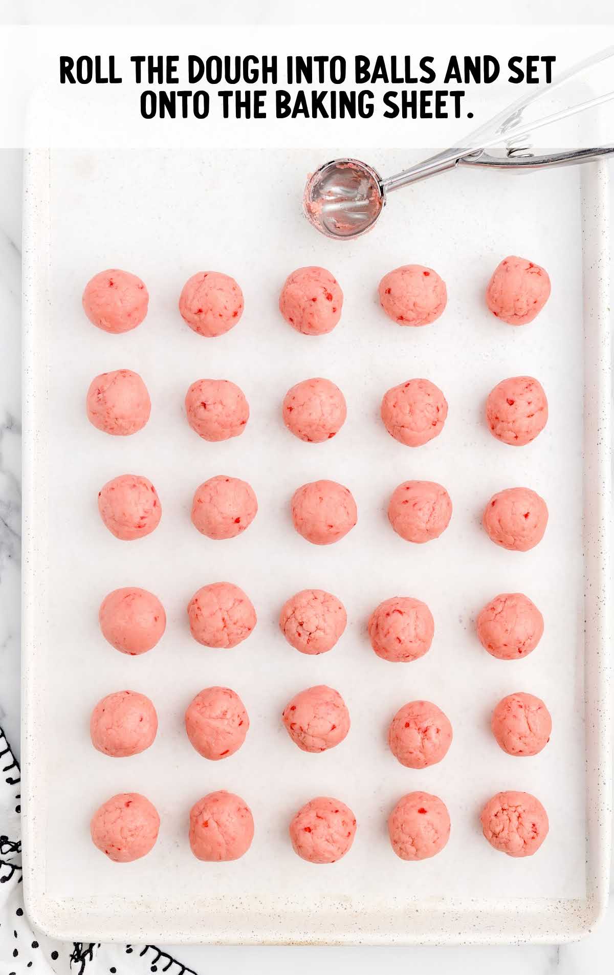 dough ball placed on a baking sheet