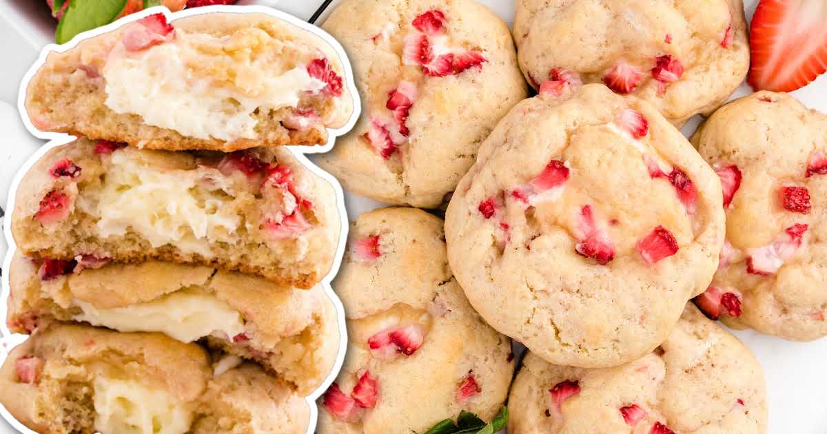 Strawberry Cream Cheese Chip Cookies - KMarie Kitchen