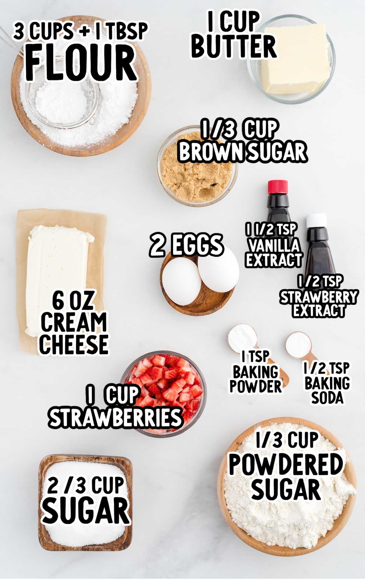 Strawberry Cheesecake Cookies raw ingredients that are labeled