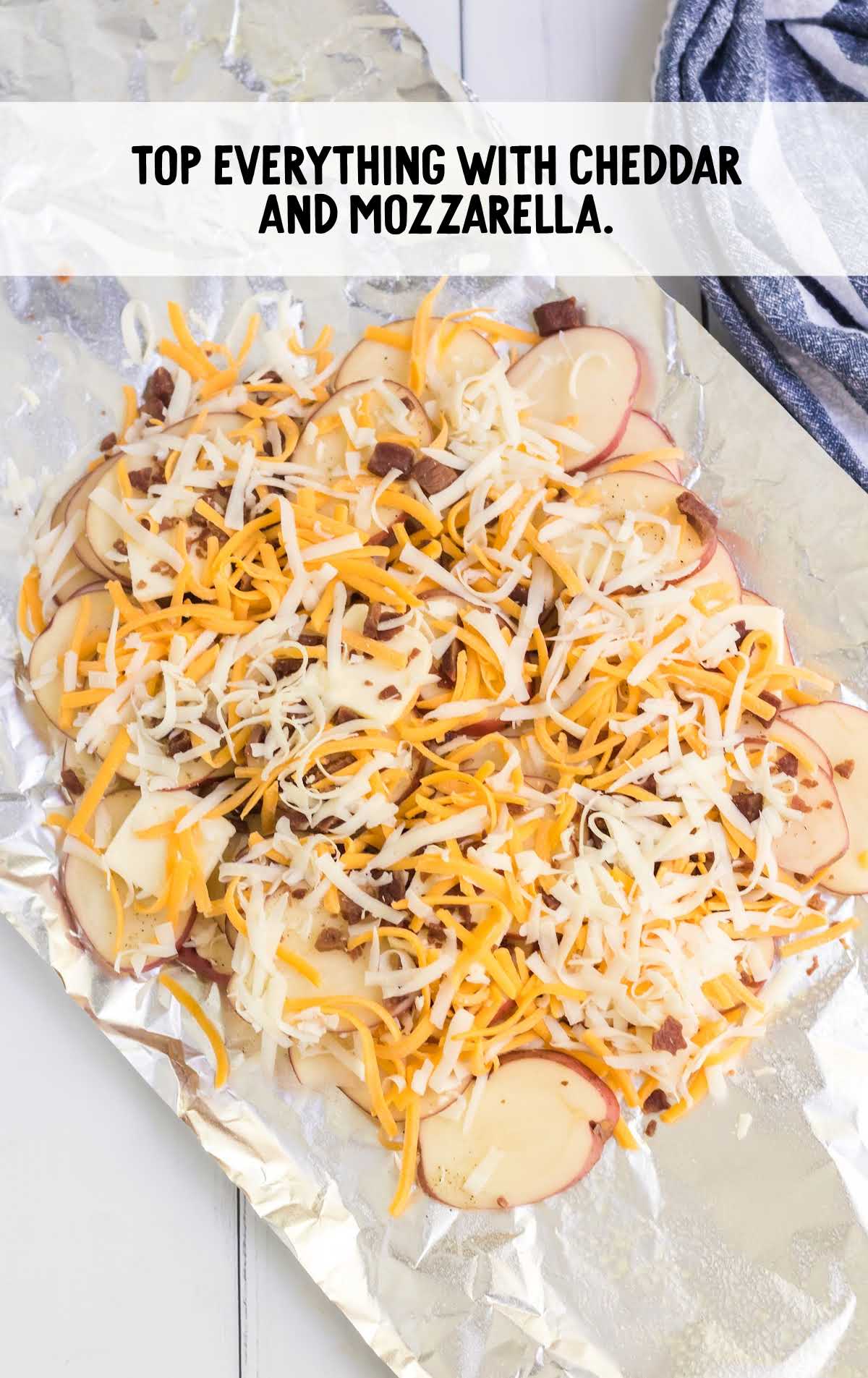 slices of potatoes topped with cheeses