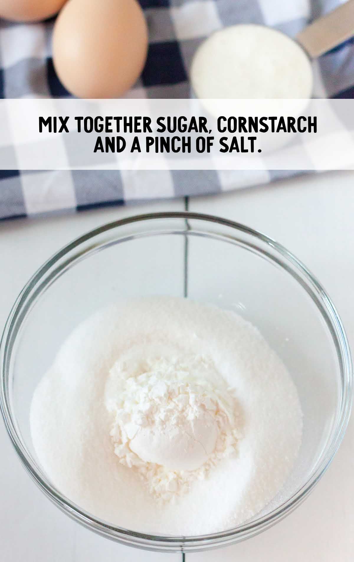 sugar, cornstarch, and salt mixed together in a bowl