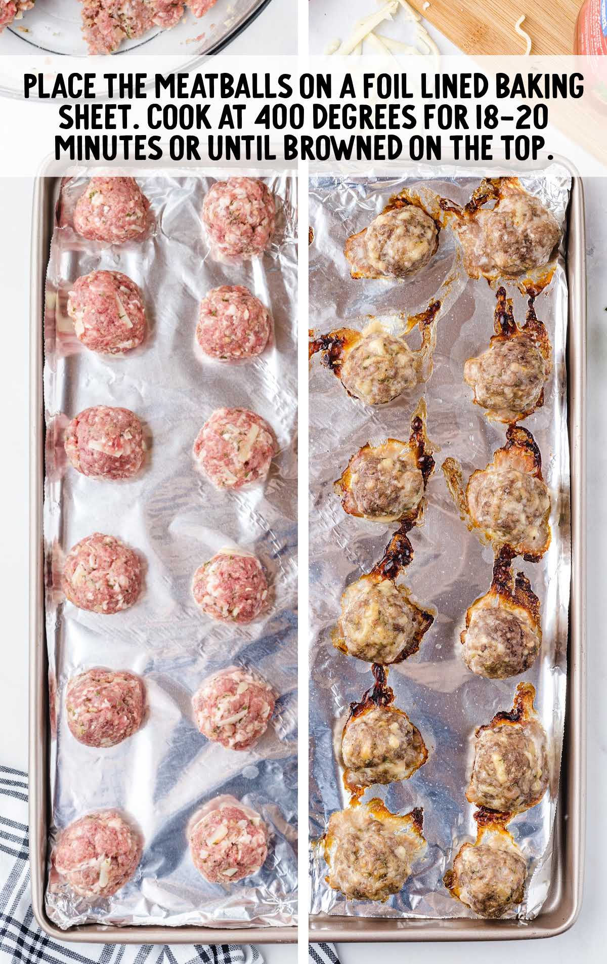 meatballs in a baking pan and then baked