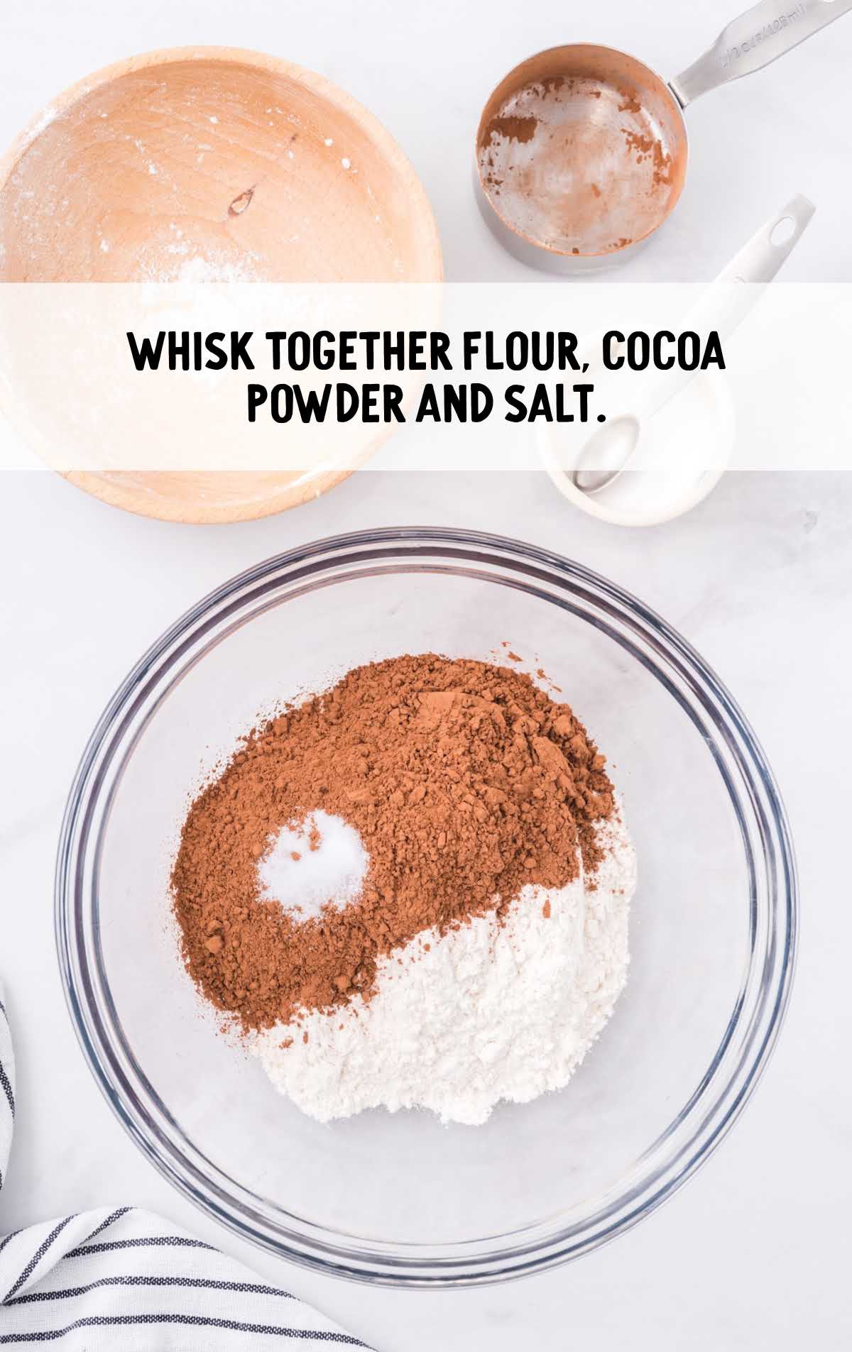 flour, cocoa powder, and salt in a bowl