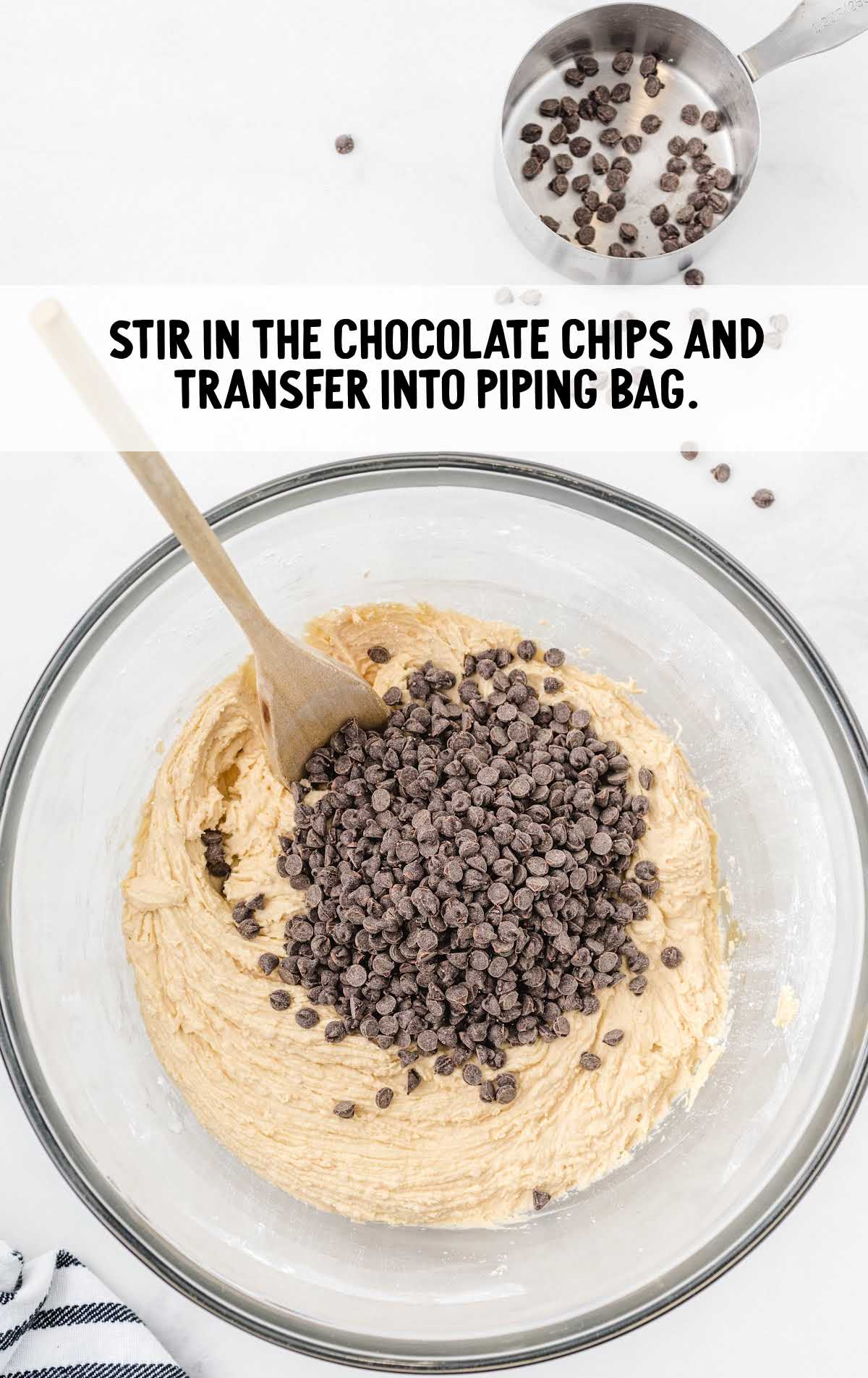 chocolate chips stirred into the cupcake filling batter