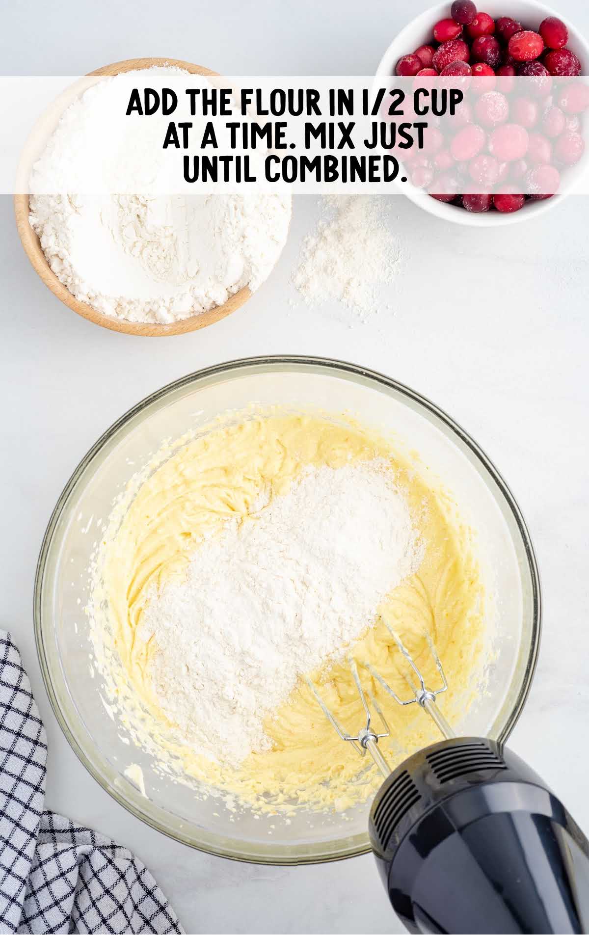flour blended into the butter mixture in a bowl
