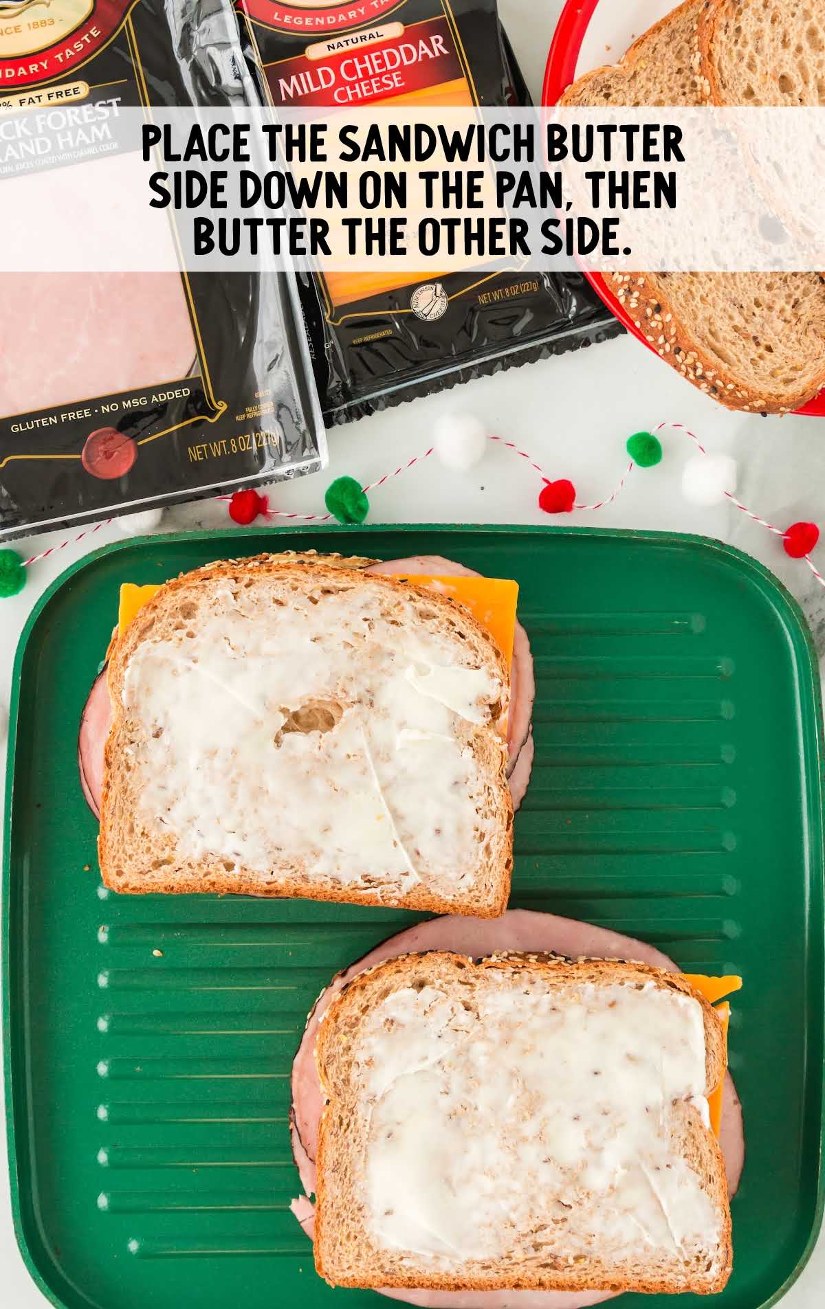 sandwiches placed on a stovetop grill