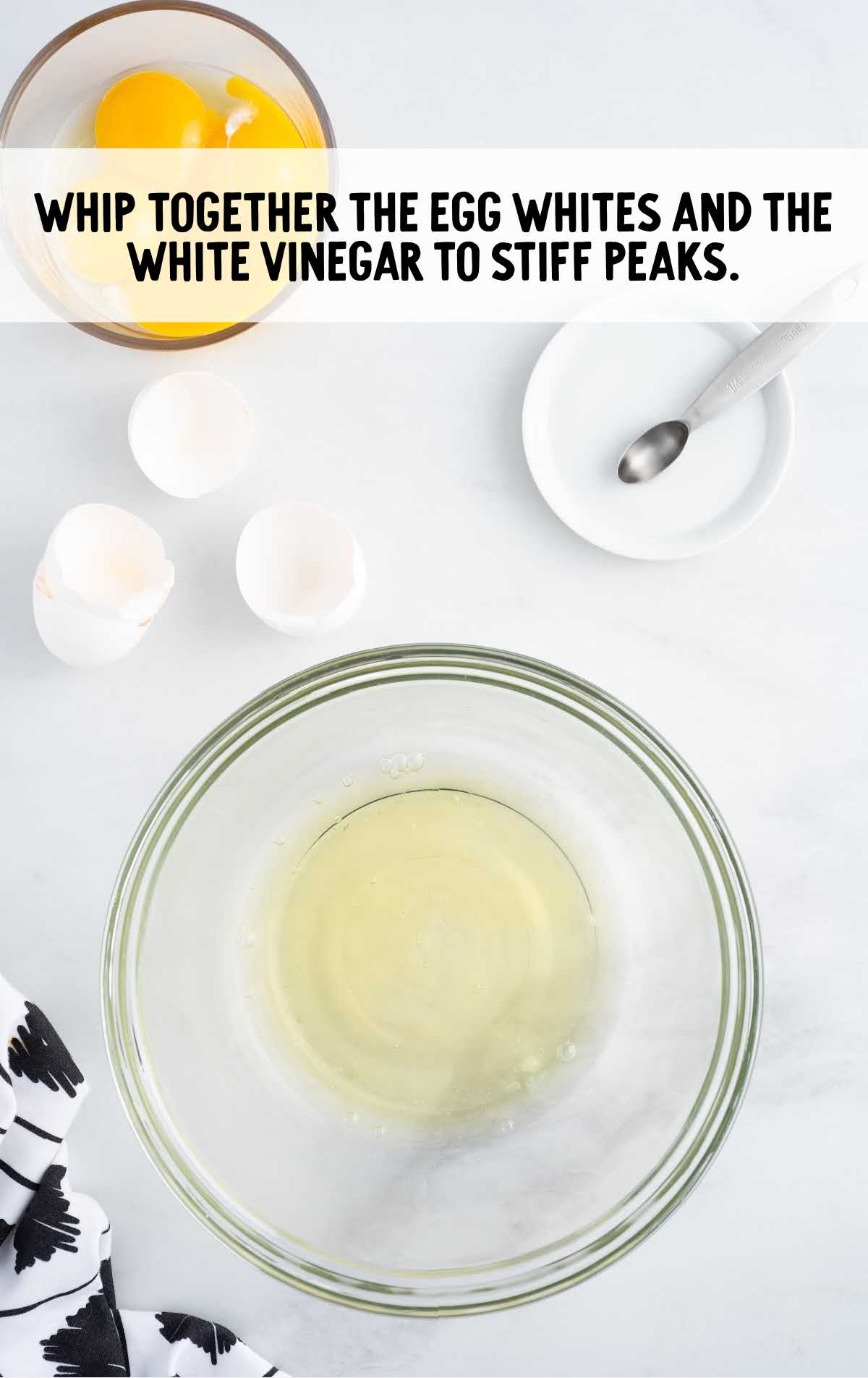 egg white and vinegar in a bowl