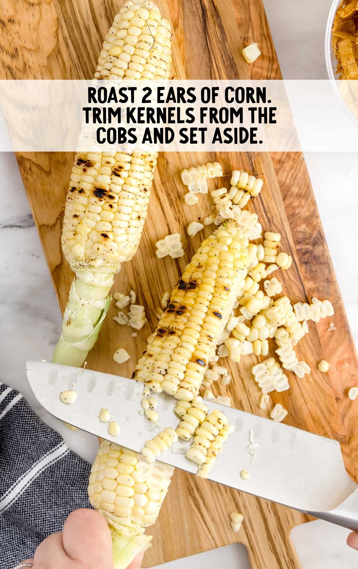 kernels trimmed from the corn cobb