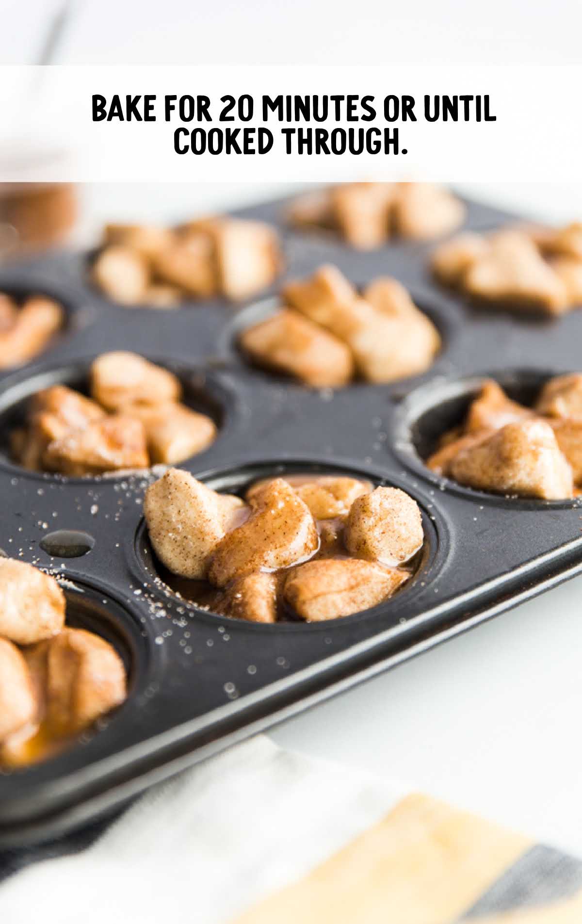 Monkey Bread Muffins after being baked in a muffin pan
