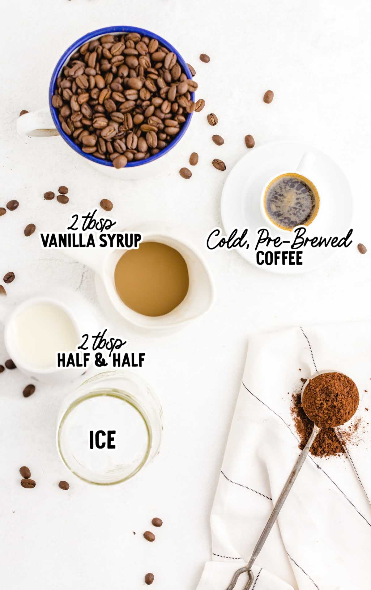 Vanilla Latte raw ingredients that are labeled