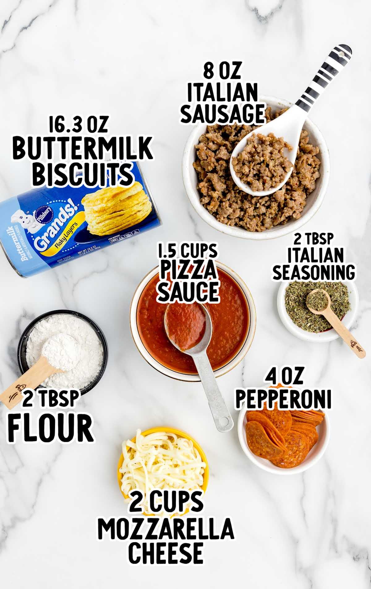 Air Fryer Pizzas raw ingredients that are labeled